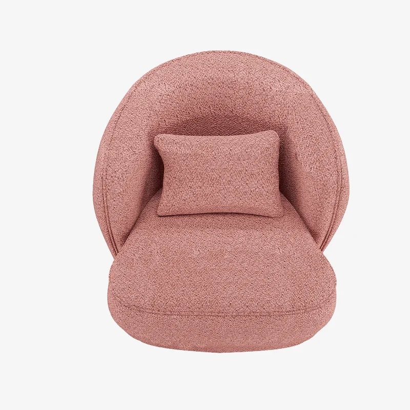 Fauteuil design boucl rose Pablo