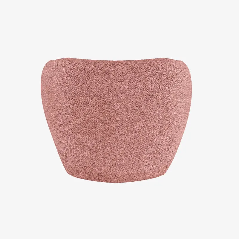 Fauteuil design boucl rose Pablo