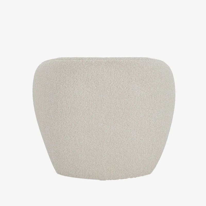 Fauteuil design bouclette gris-cr me Pablo
