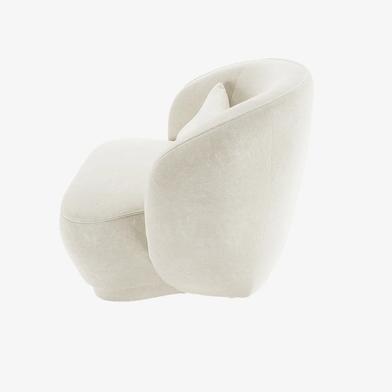 Fauteuil design en velours vintage cr me Pablo