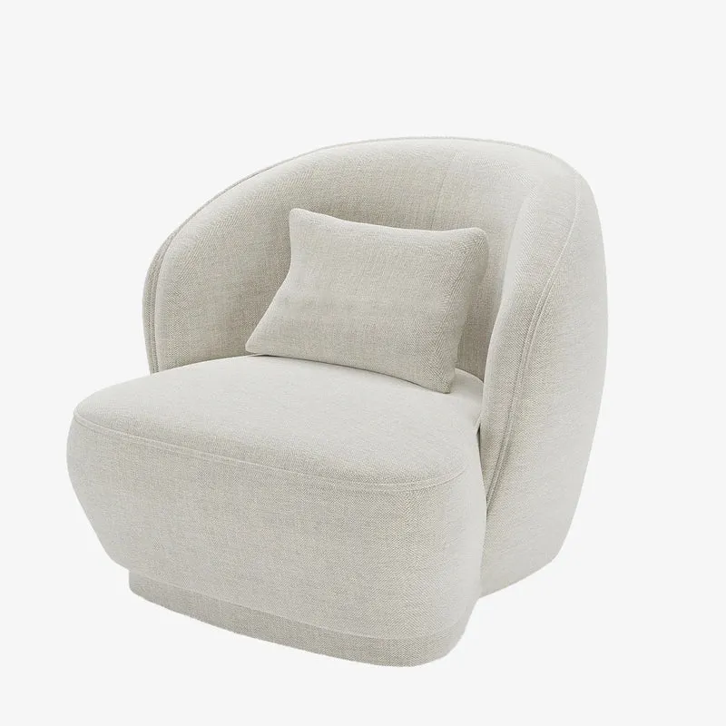 Fauteuil design tissu beige Pablo