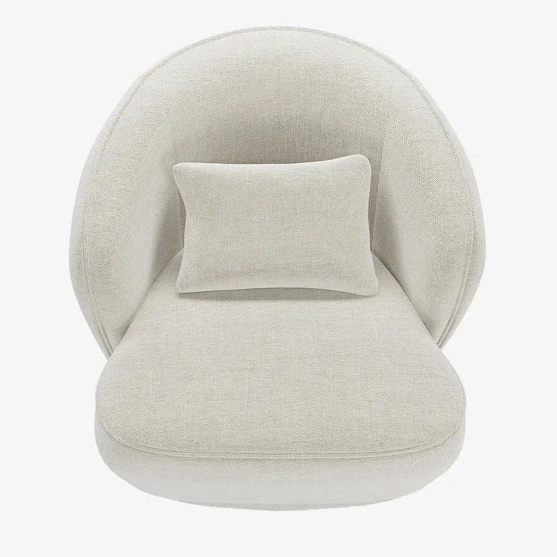 Fauteuil design tissu beige Pablo