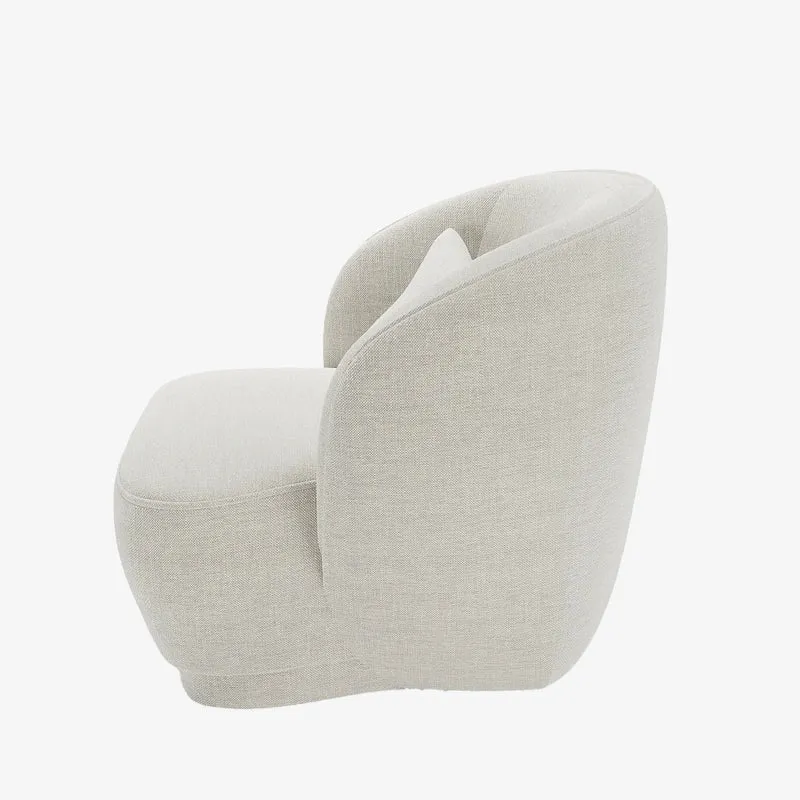 Fauteuil design tissu beige Pablo