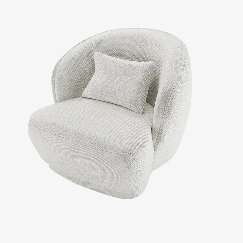 Fauteuil design tissu chenille blanc Pablo