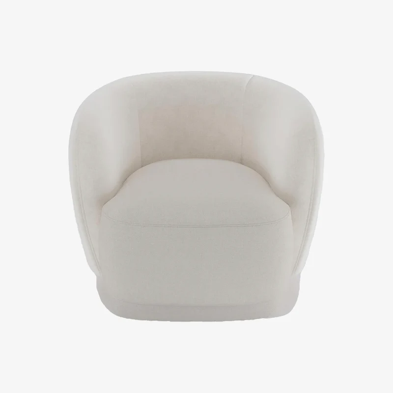 Fauteuil en tissu beige Victoria