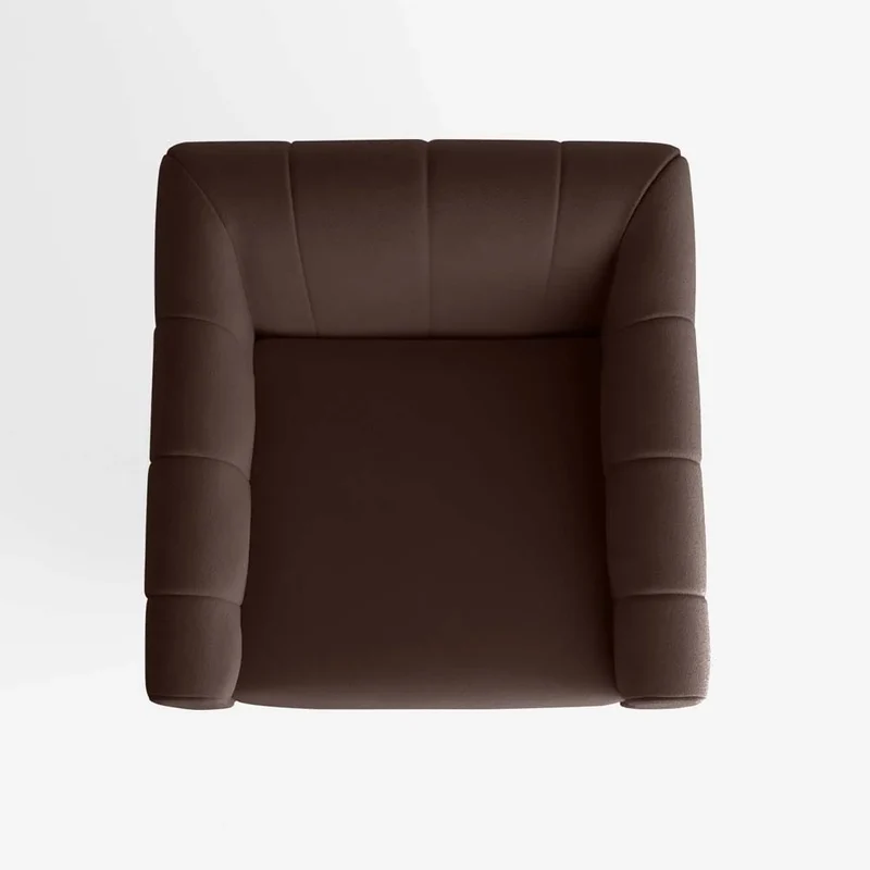 Fauteuil en velours marron
