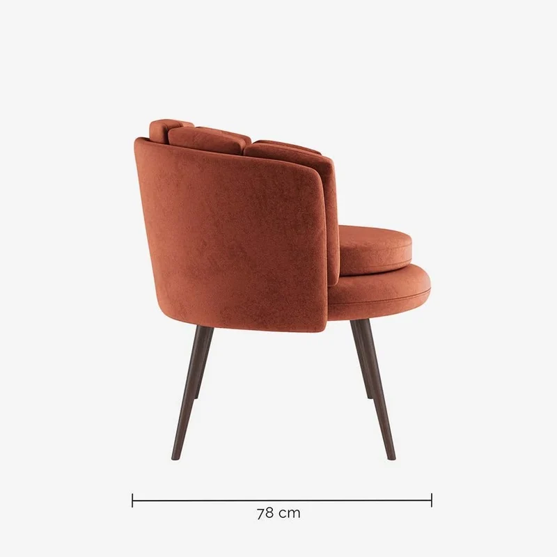 Fauteuil en velours ocre