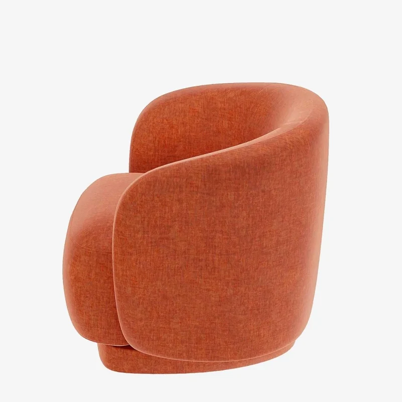 Fauteuil en velours ocre Victoria