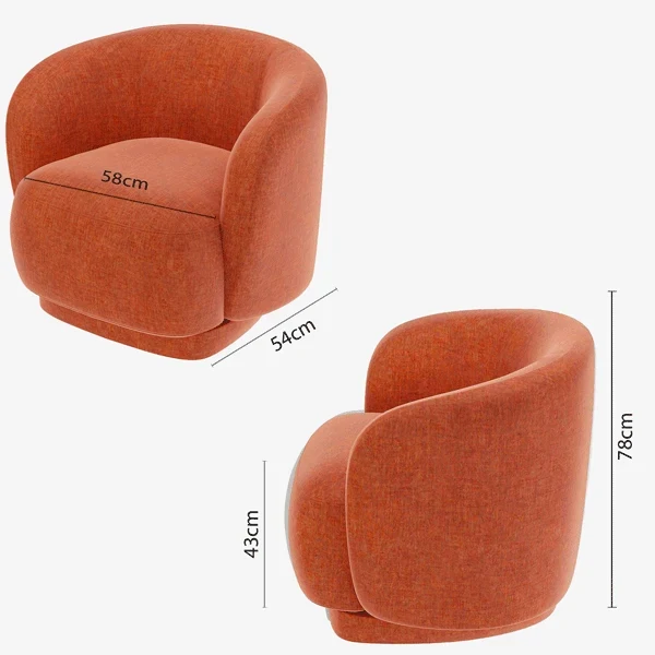 Fauteuil en velours ocre Victoria