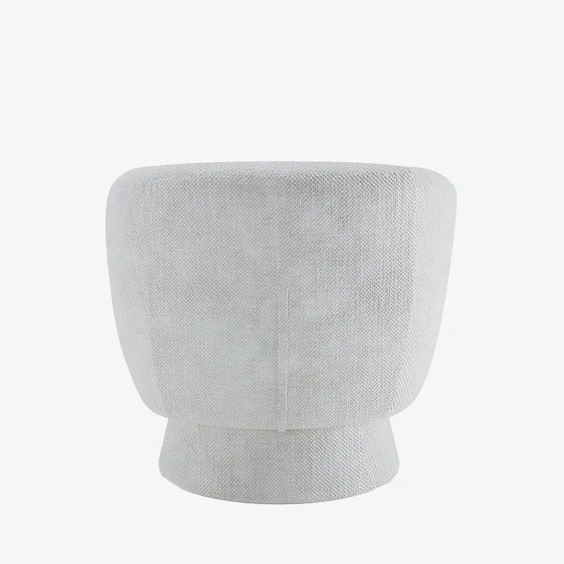 Fauteuil pivotant en tissu chenille blanc Salma