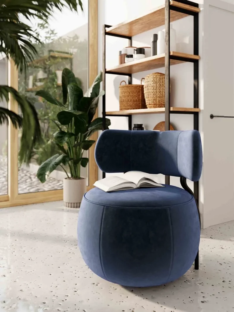 Fauteuil rond en velours
