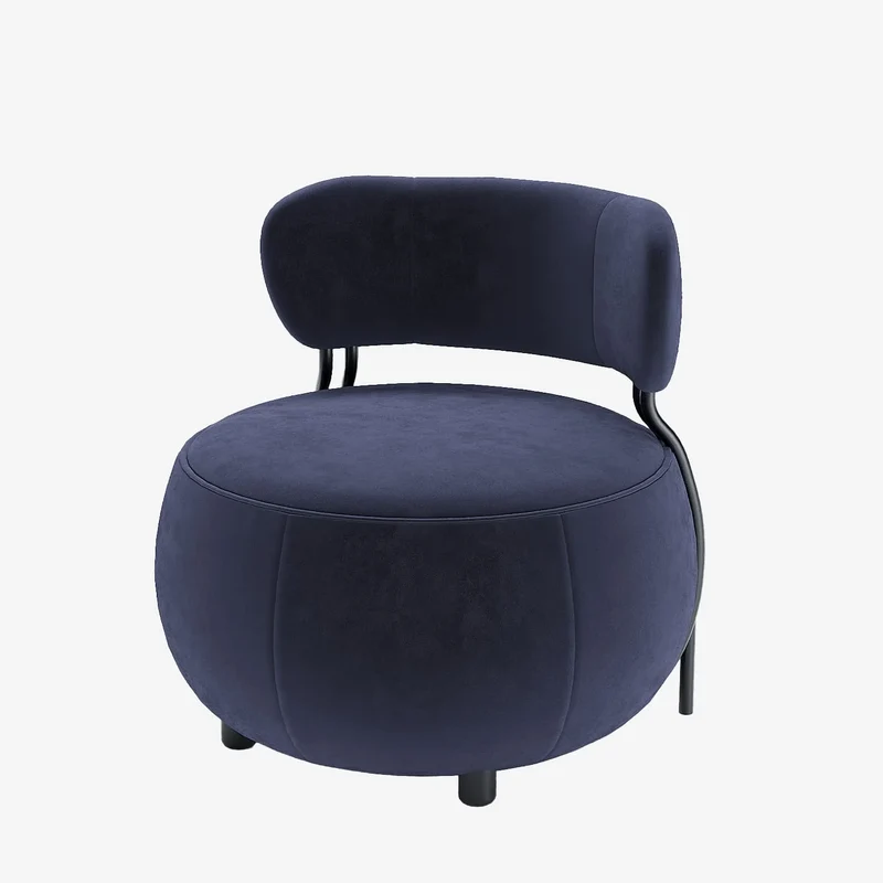 Fauteuil rond en velours