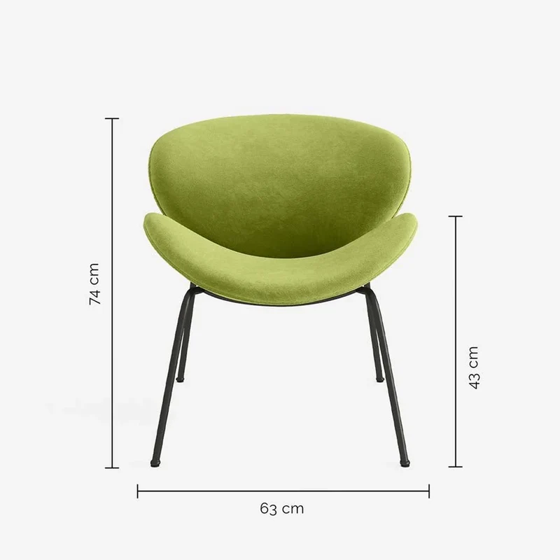 Fauteuil velours vert olive