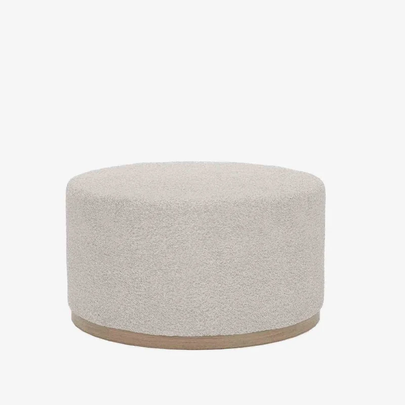 Grand pouf rond ottoman en bouclette