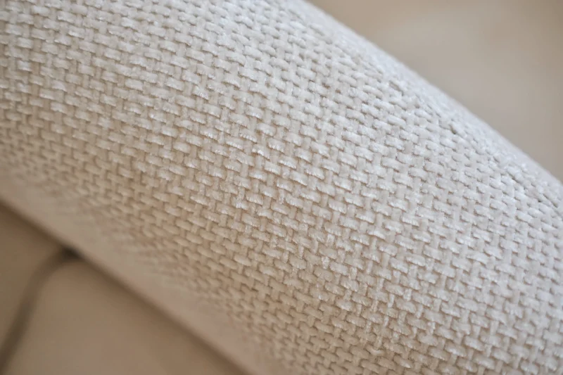 Joyce Canap design arrondi tissu chenille blanc