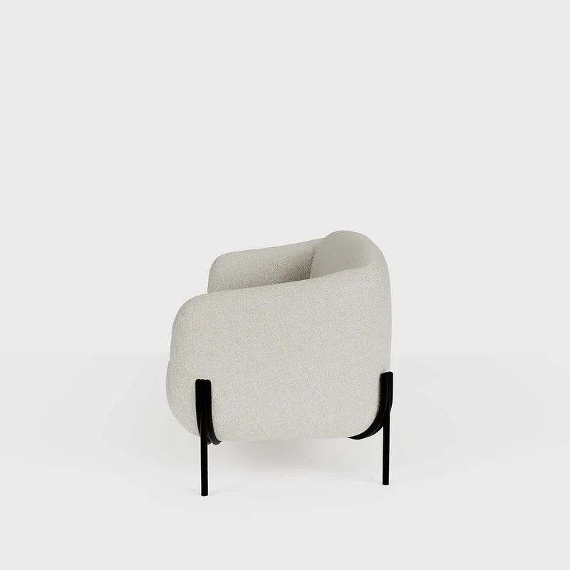 Joyce Canap design arrondi tissu chenille blanc