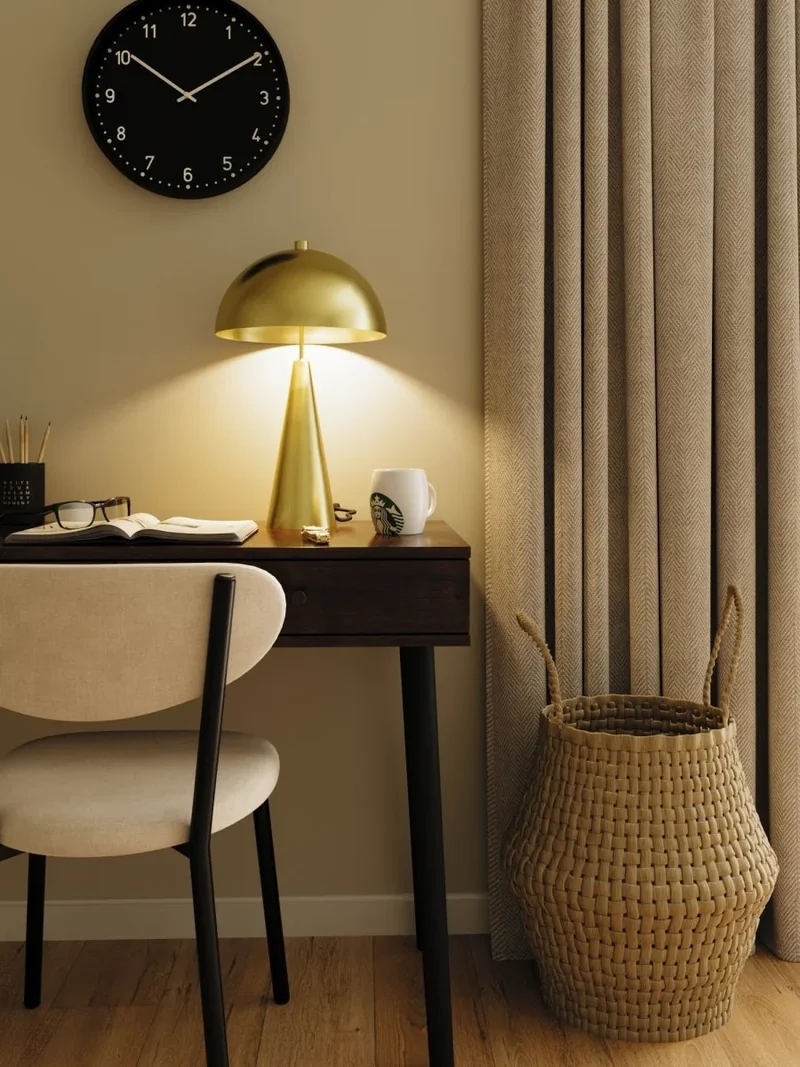 Lampe champignon poser en m tal dor Monet