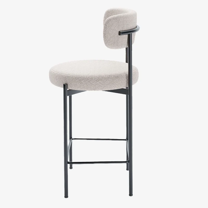Lot de 2 chaises de bar velours cr me Charlotte