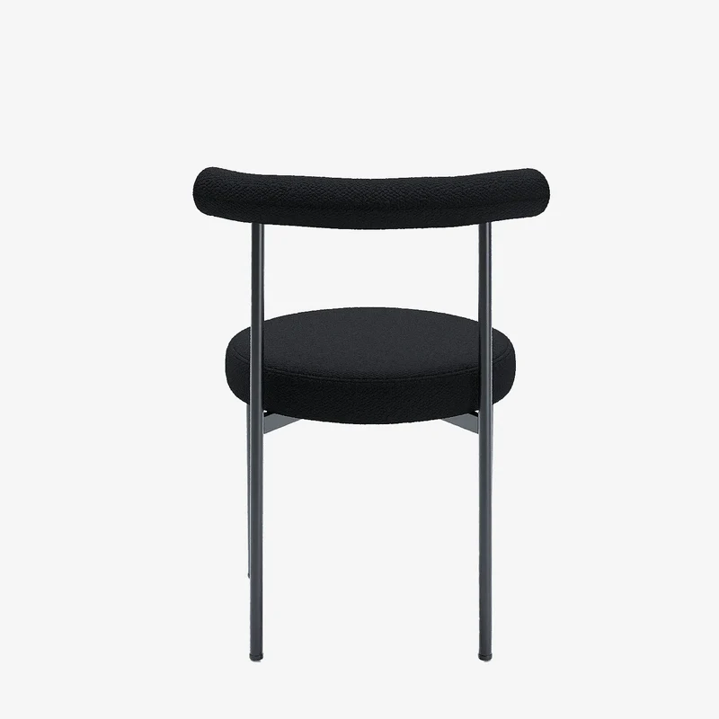 Lot de 2 chaises de salle manger design moderne, bouclette grise anthracite Julia