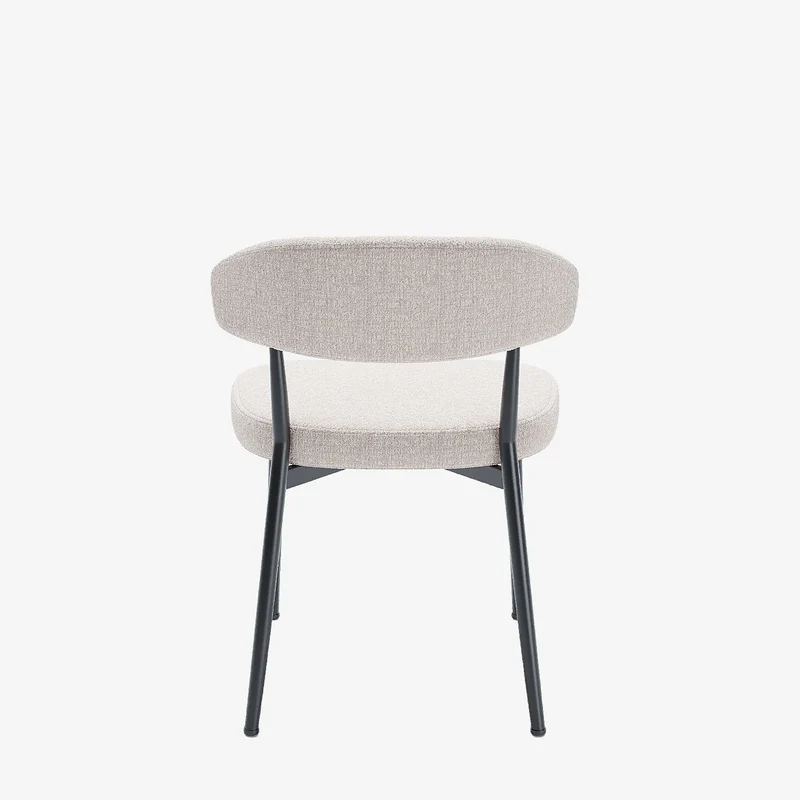 Lot de 2 chaises de salle manger en velours cr me & m tal noir Mona