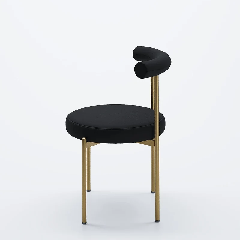 Lot de 2 chaises de table velours noir