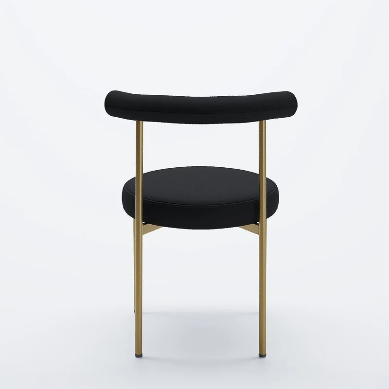 Lot de 2 chaises de table velours noir