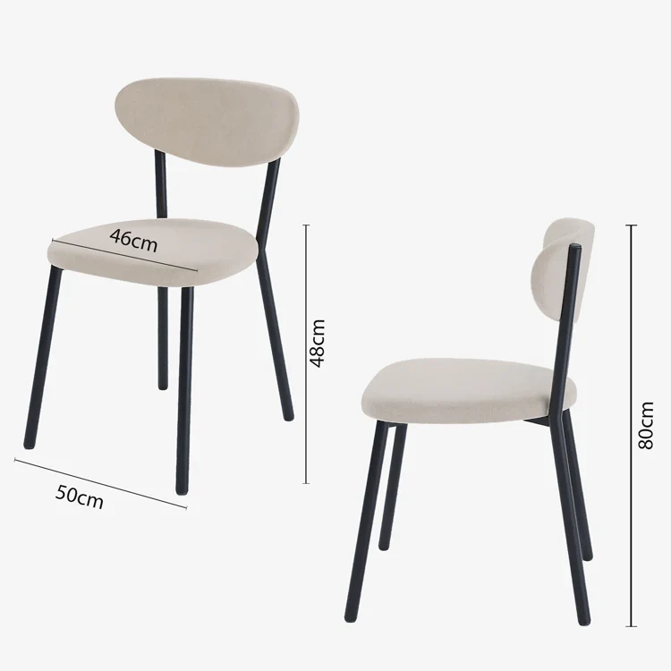 Lot de 2 chaises pied métal noir