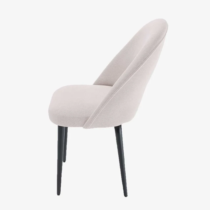 Lot de 2 chaises tissu & métal noir