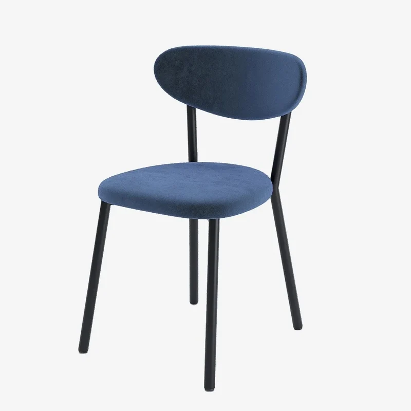 Lot de 2 chaises velours pied métal