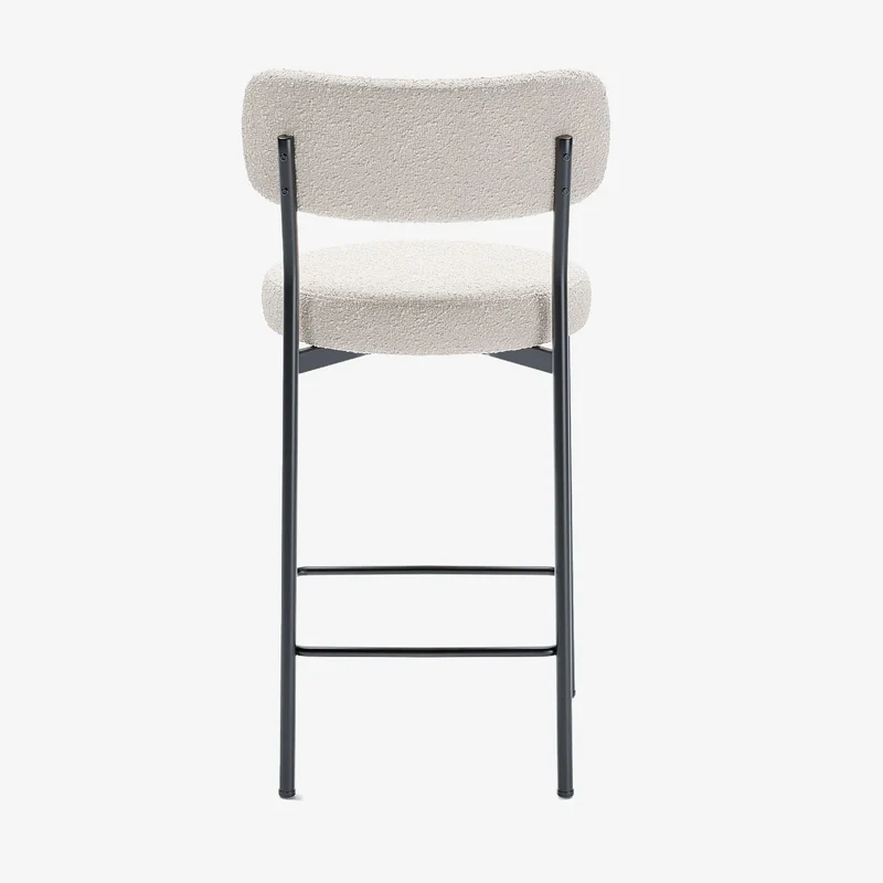Lot de 2 fauteuils de bar bouclette blanche Lili