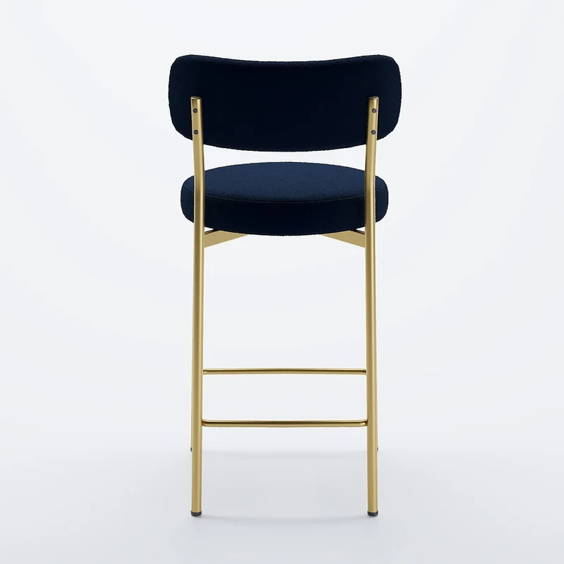 Lot de 2 fauteuils de bar velours noir Lili