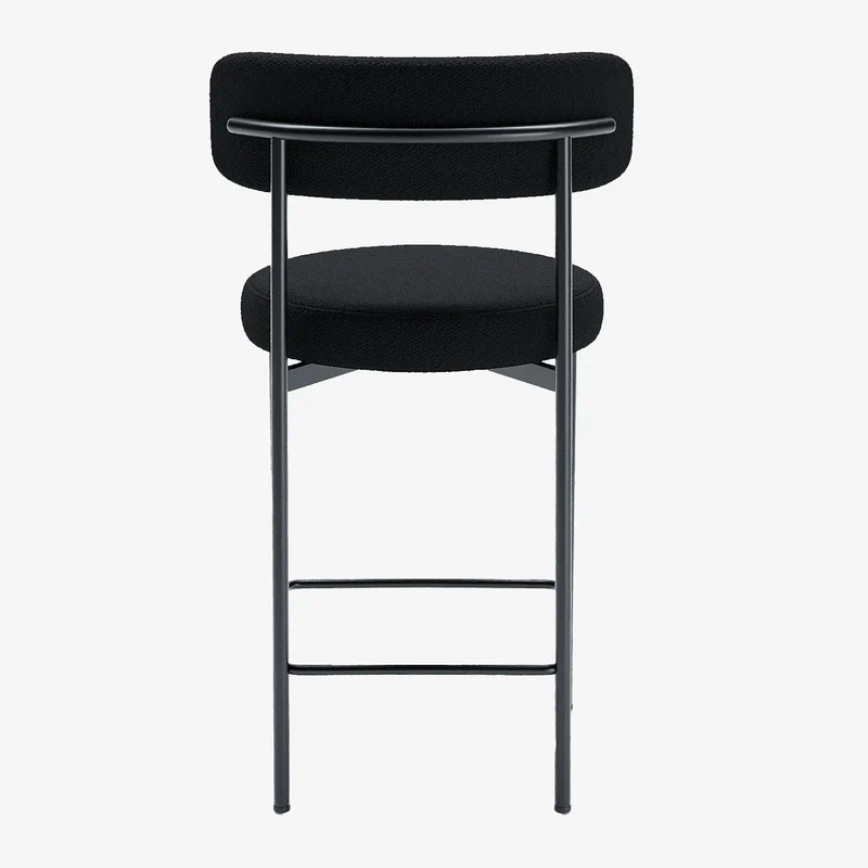 Lot de 2 tabourets de bar bouclette gris anthracite Agathe