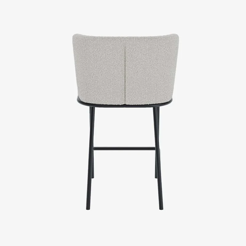 Lot de 2 tabourets de bar tissu boucl blanc C sar