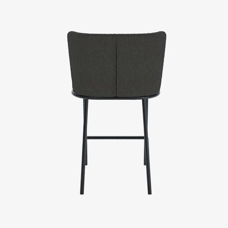 Lot de 2 tabourets de bar tissu boucl gris fonc C sar