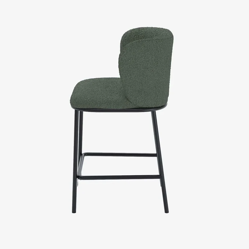 Lot de 2 tabourets de bar tissu boucl vert C sar