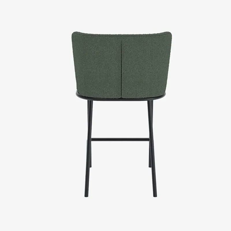 Lot de 2 tabourets de bar tissu boucl vert C sar