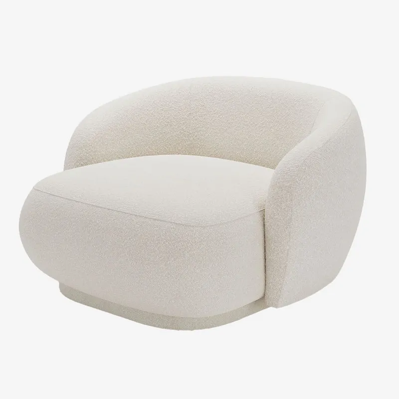 Loveseat Joshua - Fauteuil 2 places en tissu bouclette cr me