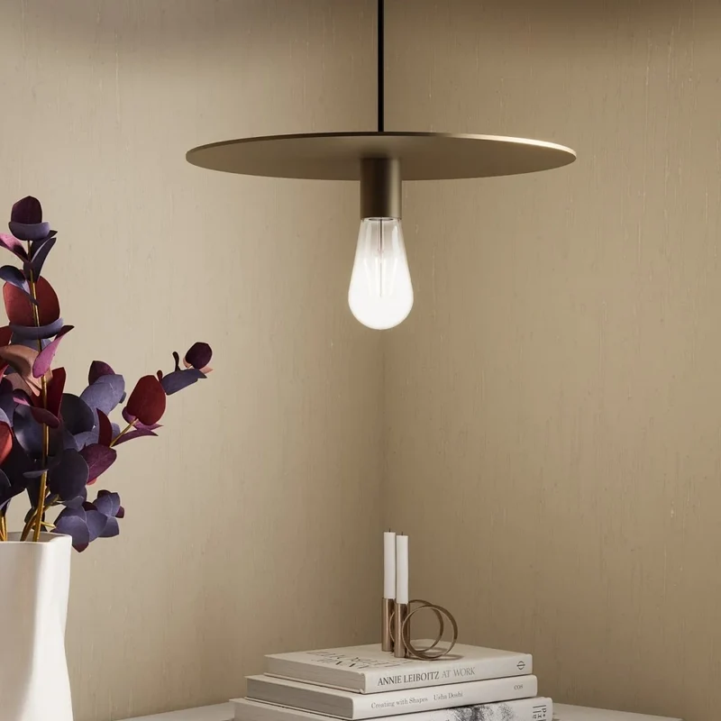 Luminaire suspension circulaire en m tal dor Moli re