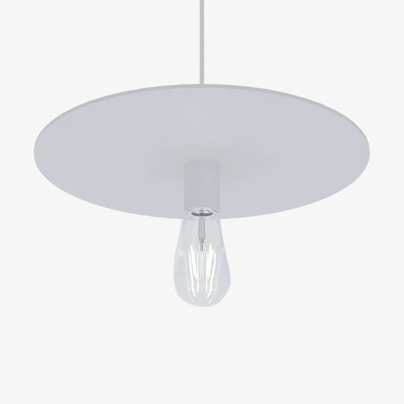 Luminaire suspension circulaire en métal blanc