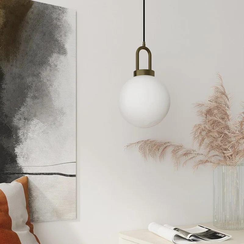 Luminaire suspension globe et m tal or Lafayette