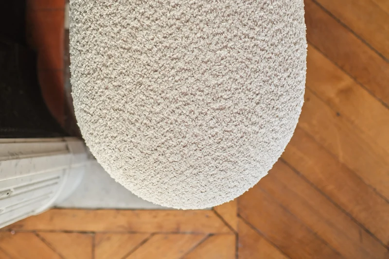 Marianne Banc coffre de rangement en tissu boucl cr me