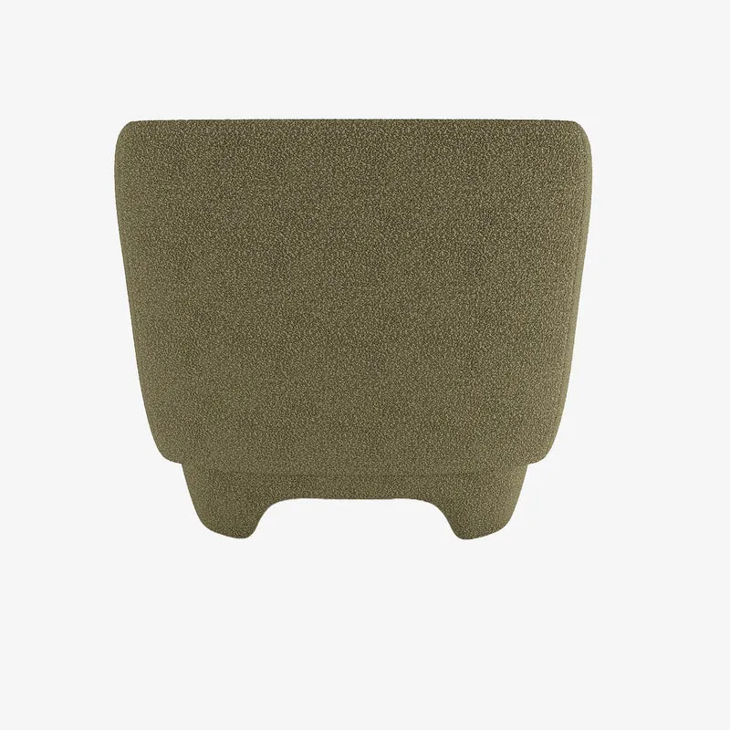 NOA - Fauteuil en laine boucl e vert kaki