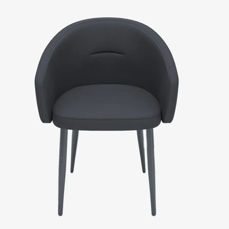 Paire de fauteuils de table design velours noir Eug nie
