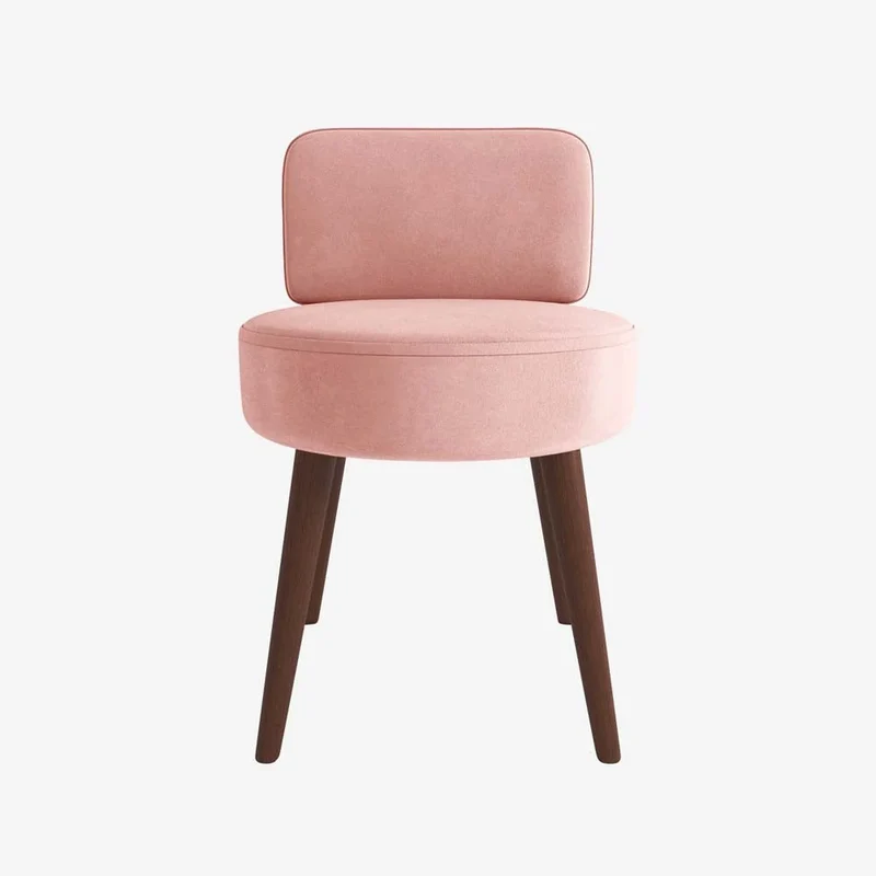 Petit fauteuil en velours rose vintage