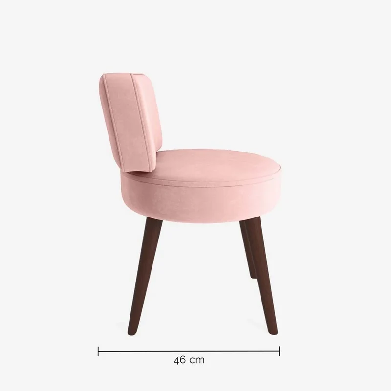 Petit fauteuil en velours rose vintage