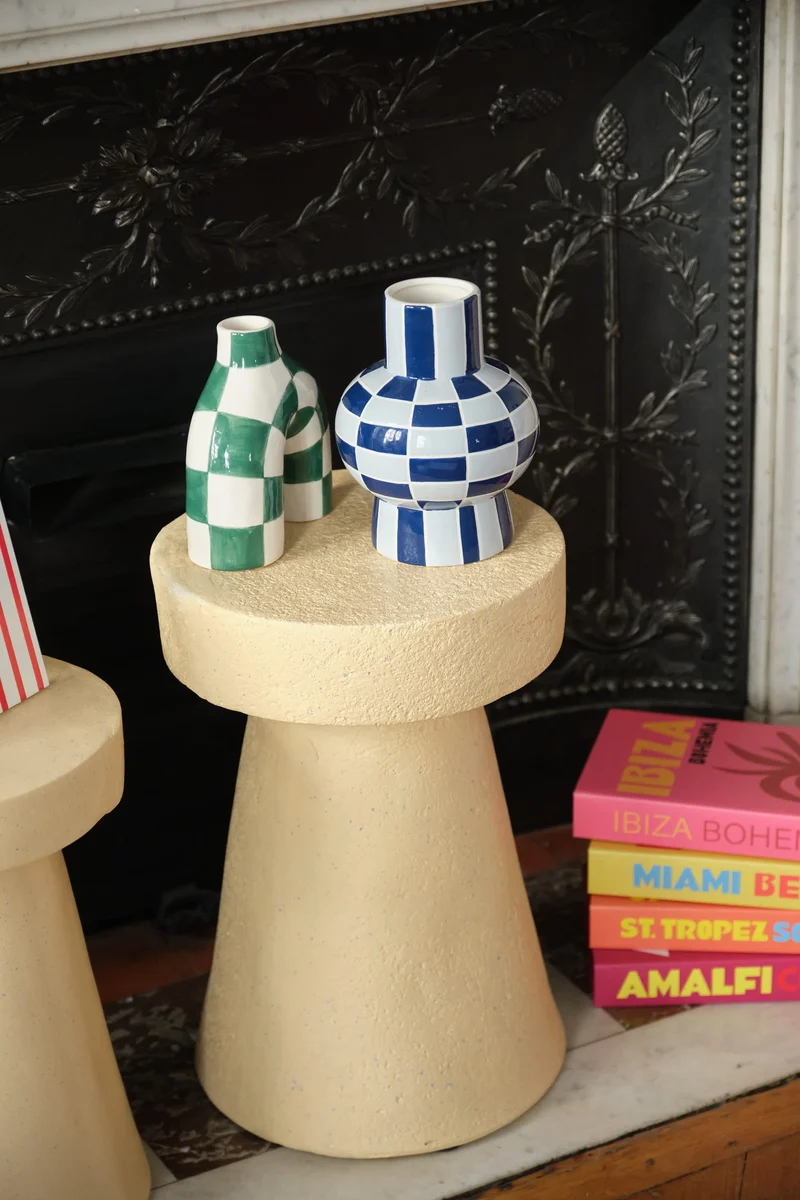 Phoenix - Vase art moderne damier vert