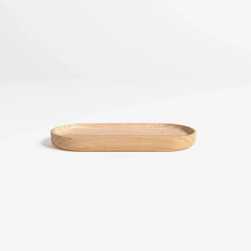 Set de 2 plateaux en bois d'acacia naturel