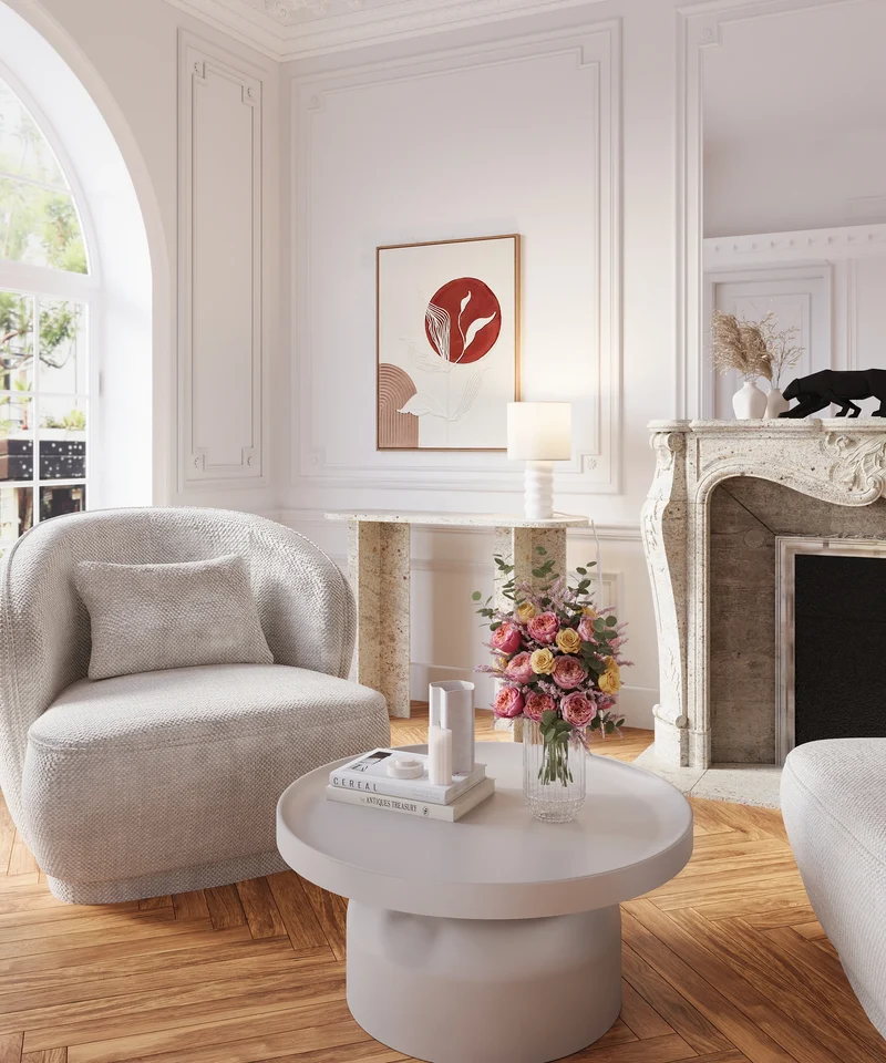 Table basse ronde en m tal gris clair Ath na