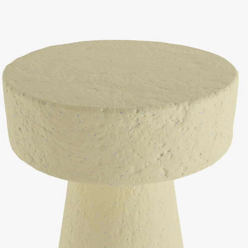 Table d appoint circulaire en magn sie cr me mouchet e bleu Marguerite