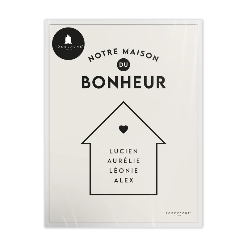 Affiche personnalisée Notre Maison du Bonheur